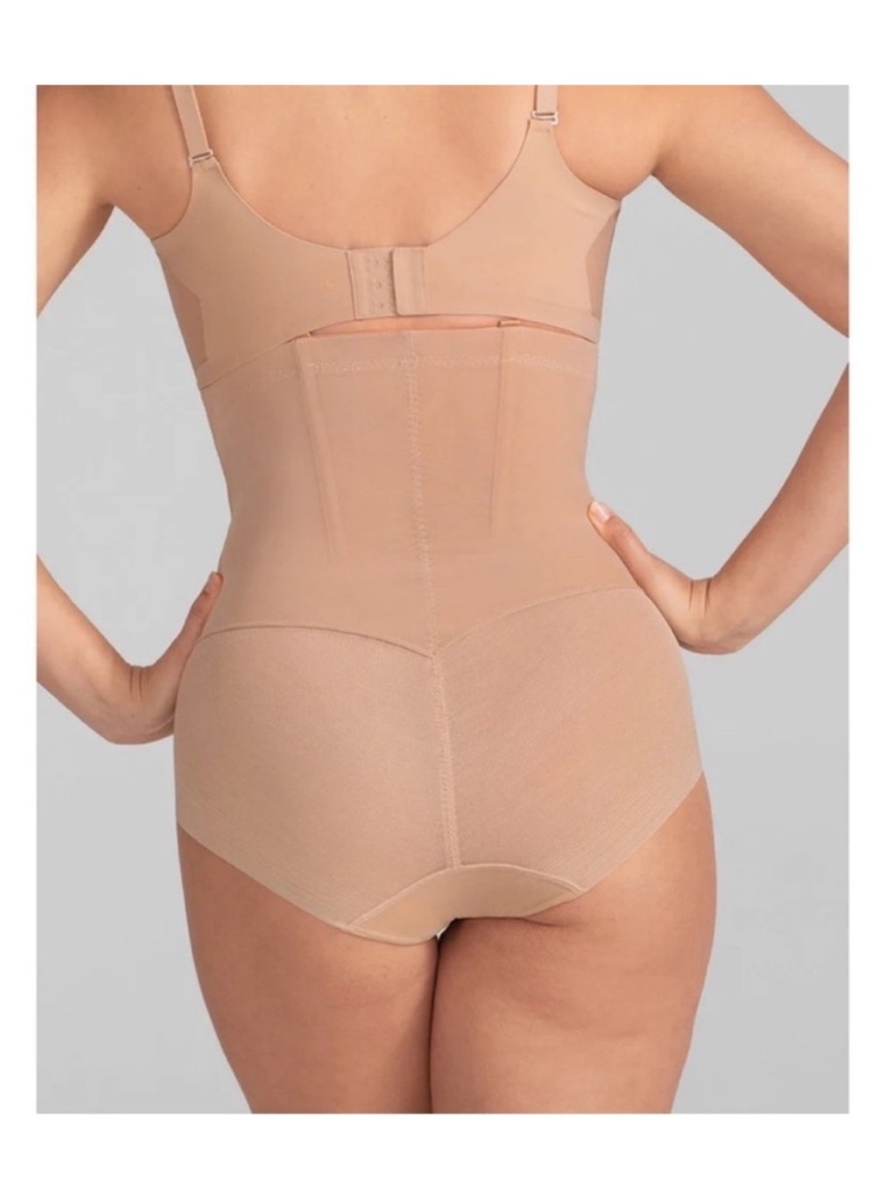 NWT HoneyLove Super Power High Waist Compression Briefs in Sand / Nude Size L - Picture 2 of 11